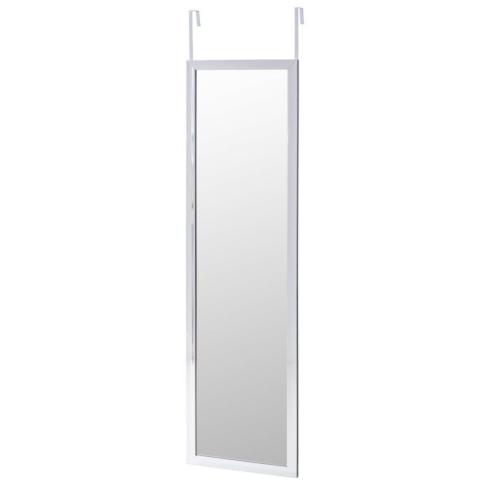 Espejo para puerta o pared de plástico color gris de 35x125 cm