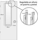 Espejo para puerta o pared de plástico color gris de 35x125 cm