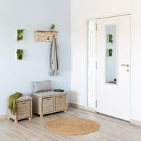 Espejo para puerta o pared de plástico color gris de 35x125 cm