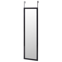 Espejo para puerta o pared de plástico color negro de 35x125 cm