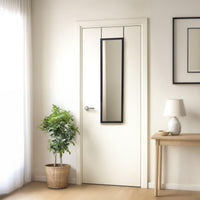 Espejo para puerta o pared de plástico color negro de 35x125 cm