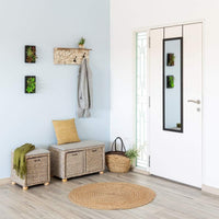 Espejo para puerta o pared de plástico color negro de 35x125 cm