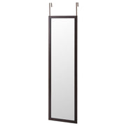 Espelho de corpo inteiro em plástico com efeito de madeira escura de 35x125 cm