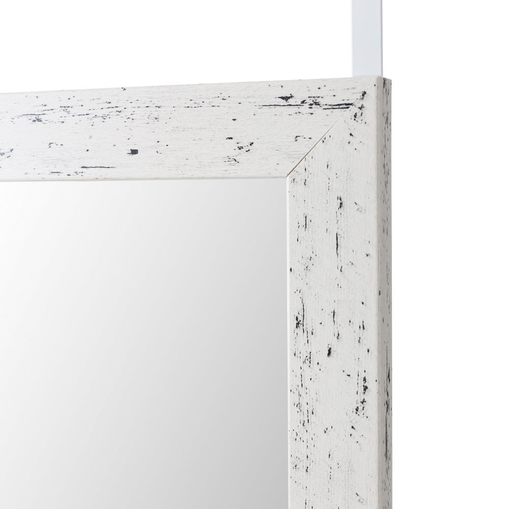 Espejo para puerta o pared de color blanco envejecido de 35x125cm