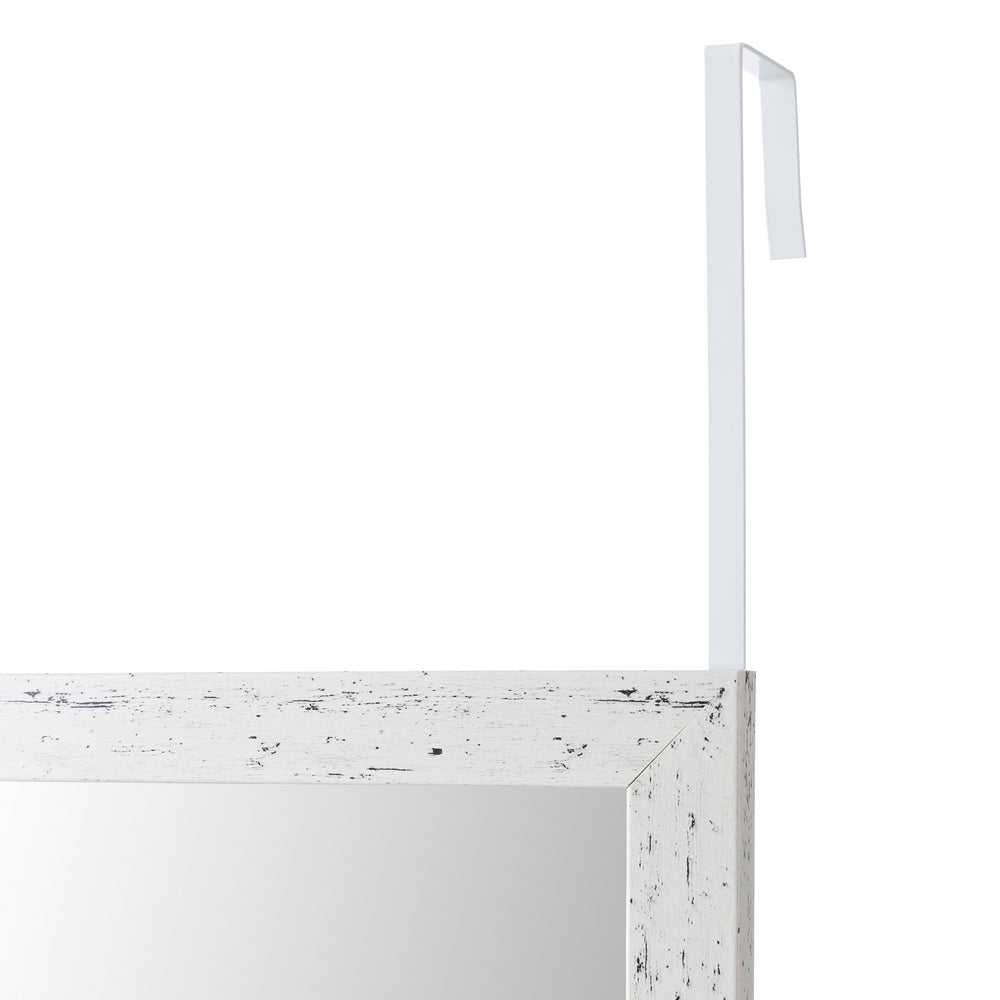 Espejo para puerta o pared de color blanco envejecido de 35x125cm
