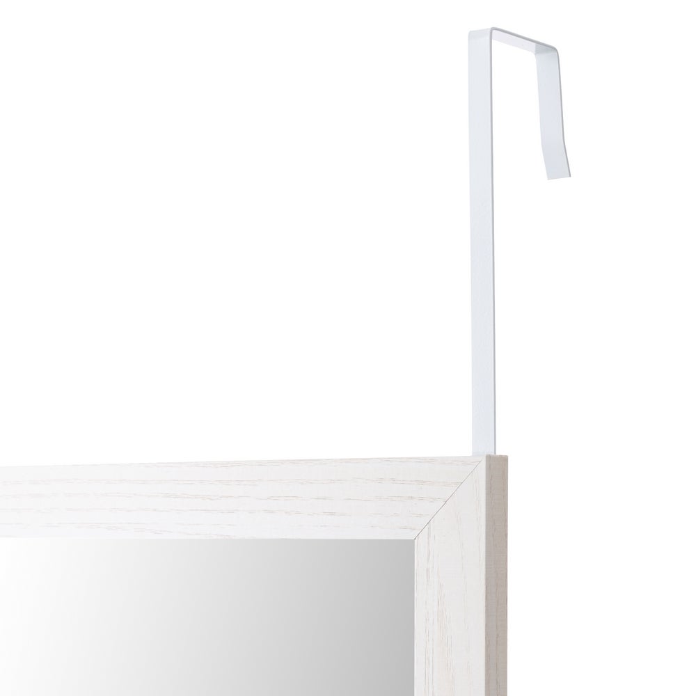 Espejo para puerta o pared de madera blanca de 35x125 cm