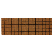 Capacho quadrado antiderrapante castanho de fibra de coco de 75x25 cm