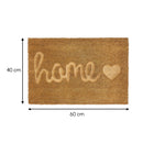 Felpudo antideslizante de fibra de coco natural modelo Home de 60x40 cm