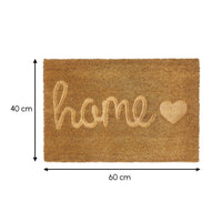 Felpudo antideslizante de fibra de coco natural modelo Home de 60x40 cm