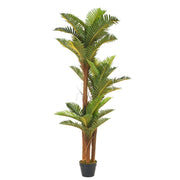 Planta artificial palmeira com vaso verde de plástico PE