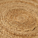 Alfombra redonda de yute natural trenzado con círculos de 100 cm