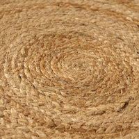 Alfombra redonda de yute natural trenzado con círculos de 100 cm