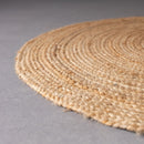 Alfombra redonda trenzada de yute natural doble costura de 90 cm