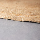 Alfombra redonda trenzada de yute natural doble costura de 90 cm