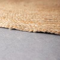 Alfombra redonda trenzada de yute natural doble costura de 90 cm