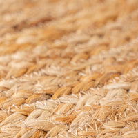 Alfombra redonda trenzada de yute natural doble costura de 90 cm
