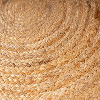 Alfombra redonda trenzada de yute natural doble costura de 90 cm