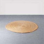 Alfombra redonda trenzada de yute natural doble costura de 90 cm