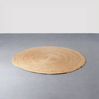 Alfombra redonda trenzada de yute natural doble costura de 90 cm