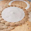 Alfombra redonda trenzada de yute natural doble costura de 90 cm