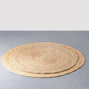 Alfombra redonda trenzada de yute natural doble costura de 120 cm