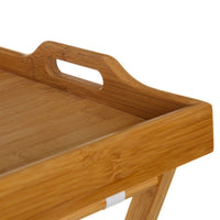 Mesita Bandeja Plegable de bambíº marrón de 35x55x61 cm
