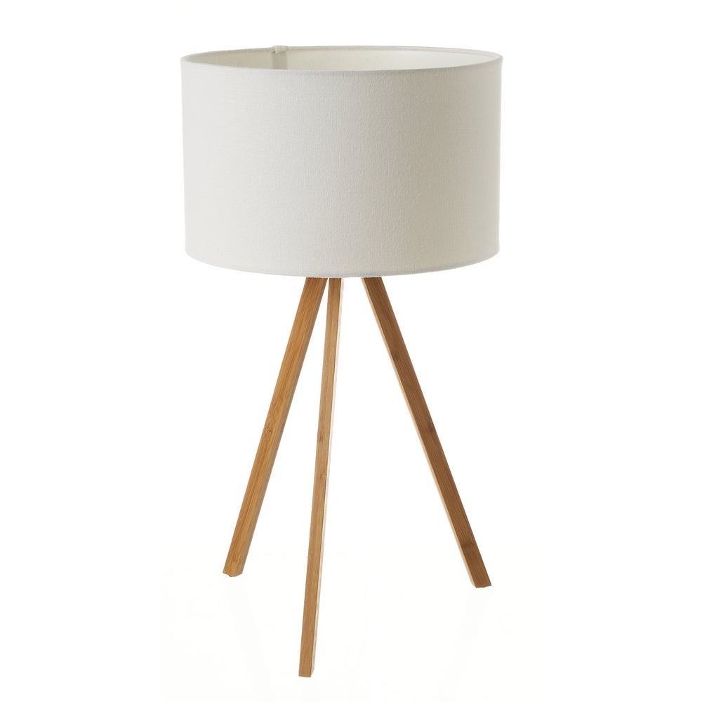 Lámpara de mesa trí­pode de bambíº natural de í˜ 30x55 cm