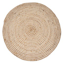 Alfombra redonda de yute en espiral blanco y natural de 120 cm