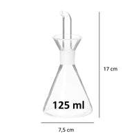 Aceitera antigoteo transparente de cristal 125 ml 7,5x7,5x17 cm
