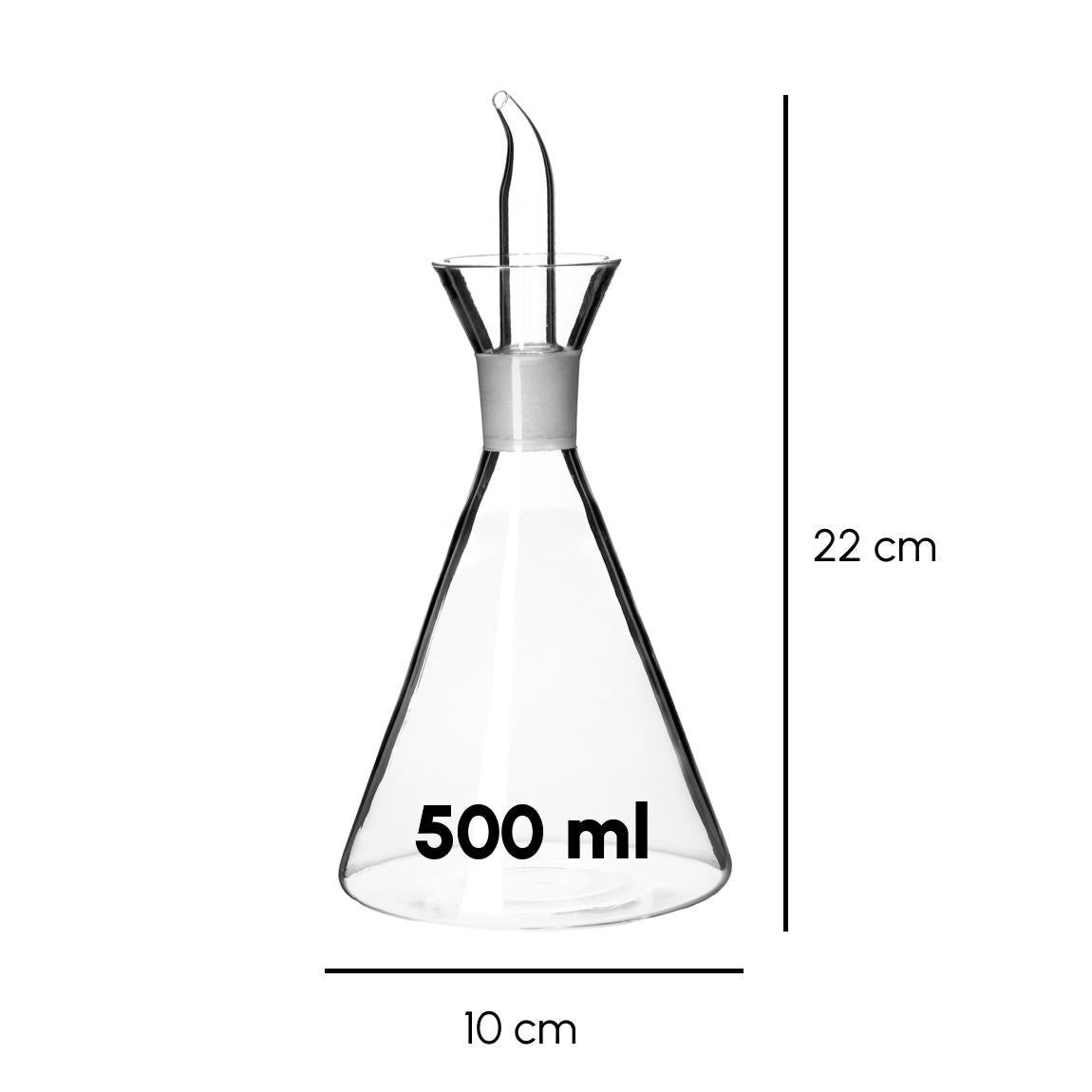 Aceitera antigoteo transparente de cristal 500 ml 10x10x22 cm