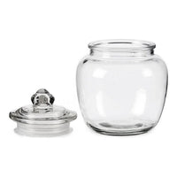 Juego de 3 botes bombonera de cristal transparente con tapa