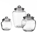 Juego de 3 botes bombonera de cristal transparente con tapa