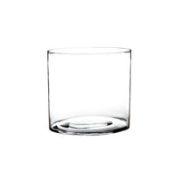 Jarrón cilí­ndrico de cristal transparente de Ø  18x18 cm
