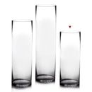 Jarrón cilí­ndrico de cristal transparente de í˜ 15x40 cm