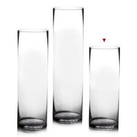 Jarrón cilí­ndrico de cristal transparente de í˜ 15x40 cm