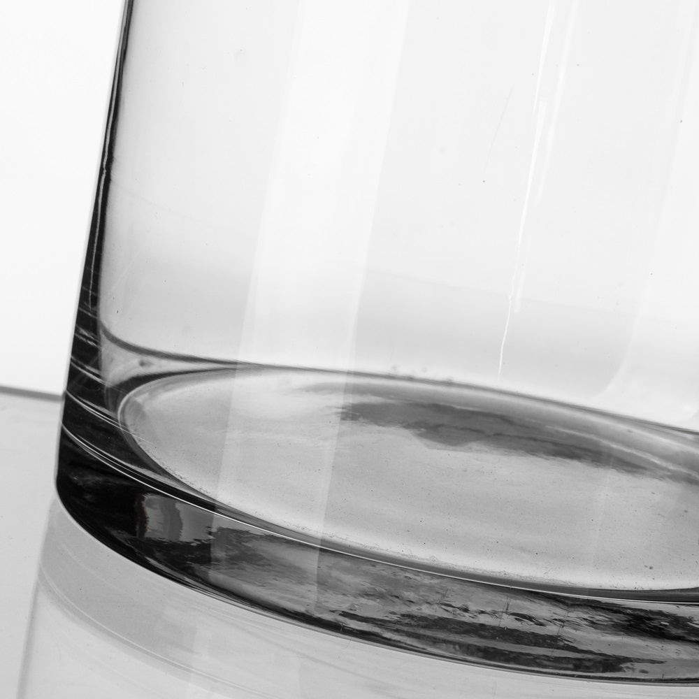 Jarrón cilí­ndrico de cristal transparente de Ø  15x80 cm