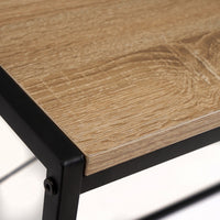 Mesa escritorio marrón de madera y metal negro 100x45x75 cm