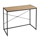 Mesa escritorio marrón de madera y metal negro 100x45x75 cm