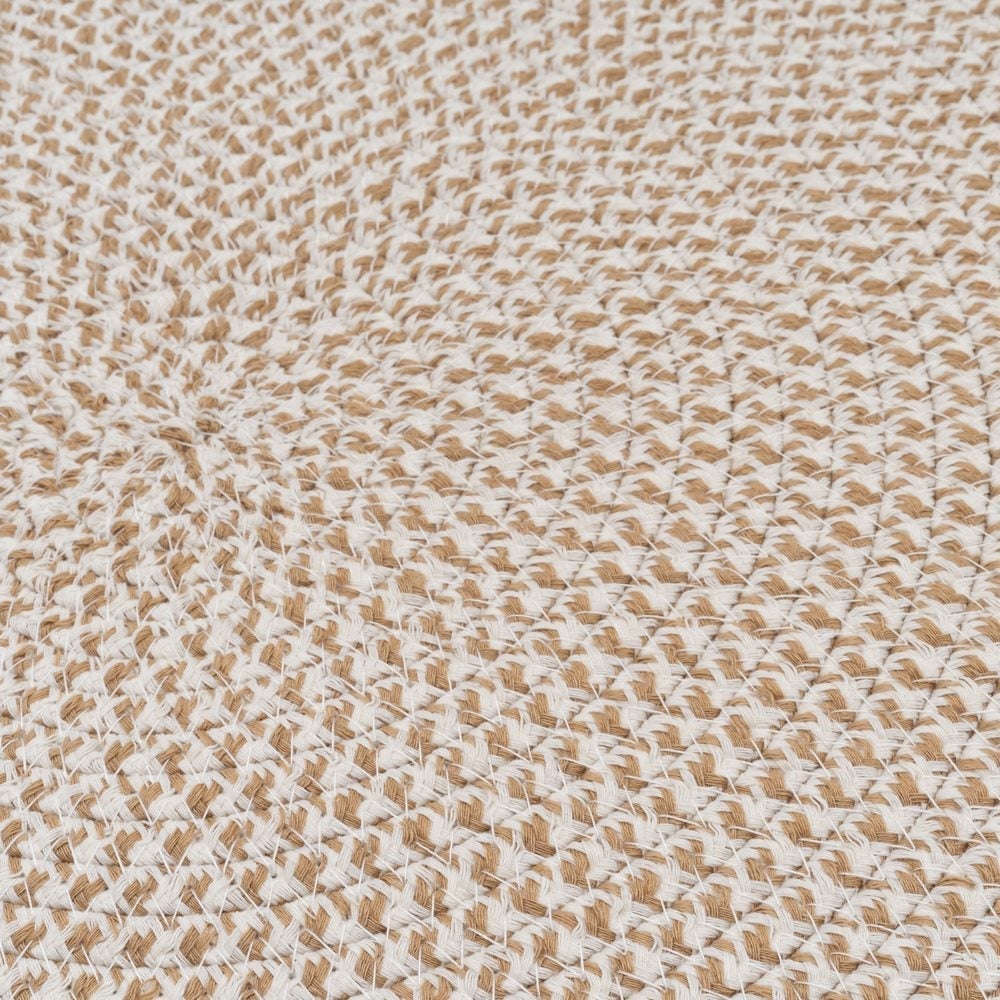 Alfombra redonda trenzada de cuerda blanca y natural de Ã˜ 110 cm