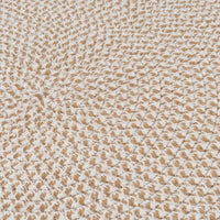 Alfombra redonda trenzada de cuerda blanca y natural de Ã˜ 110 cm