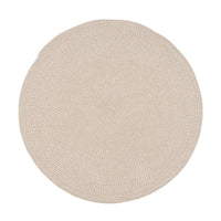 Alfombra redonda trenzada de cuerda blanca y natural de Ã˜ 110 cm