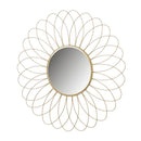 Espejo flor dorado de metal de Ø 49 cm