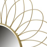 Espejo flor dorado de metal de Ø 49 cm