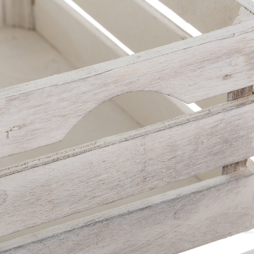 Set de 4 cajas organizadoras de madera gris -