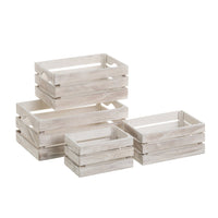 Set de 4 cajas organizadoras de madera gris -