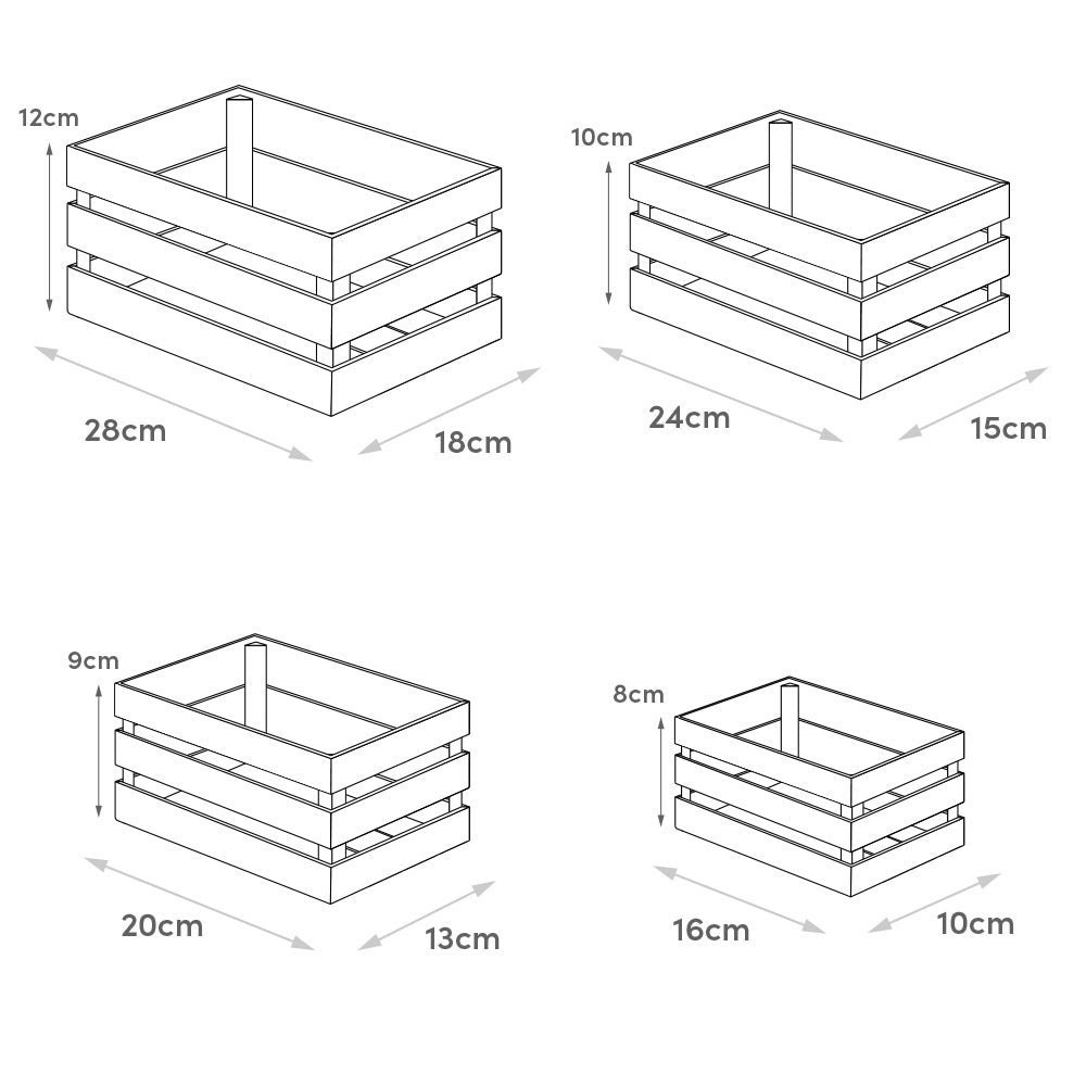 Set de 3 cajas organizadoras de madera marrón oscuro -