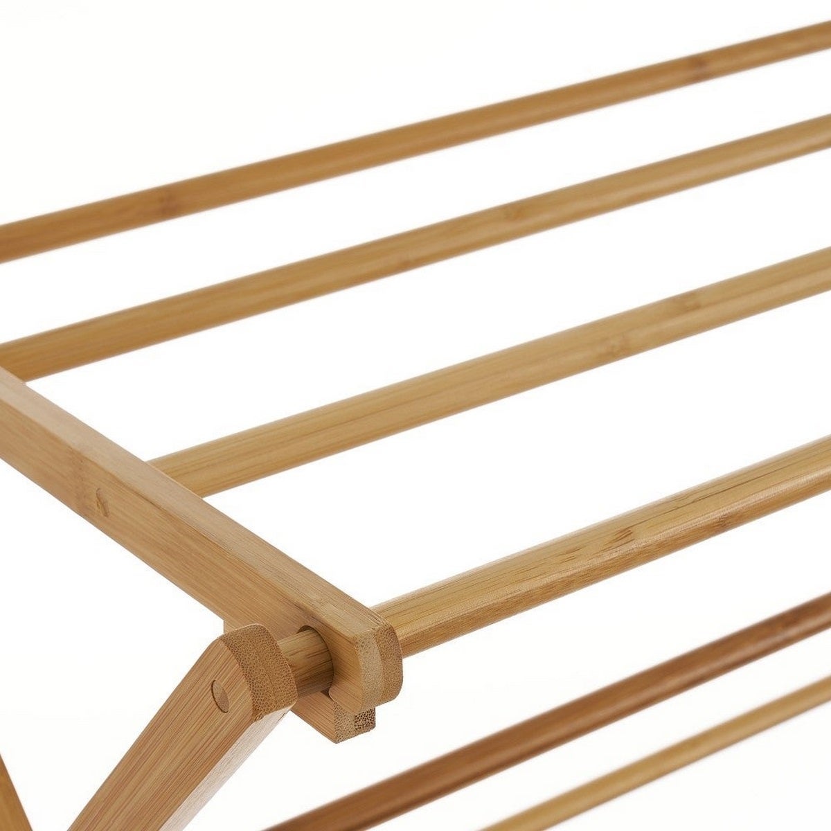 Toallero tendedero plegable de bambú natural de 74x36x105 cm
