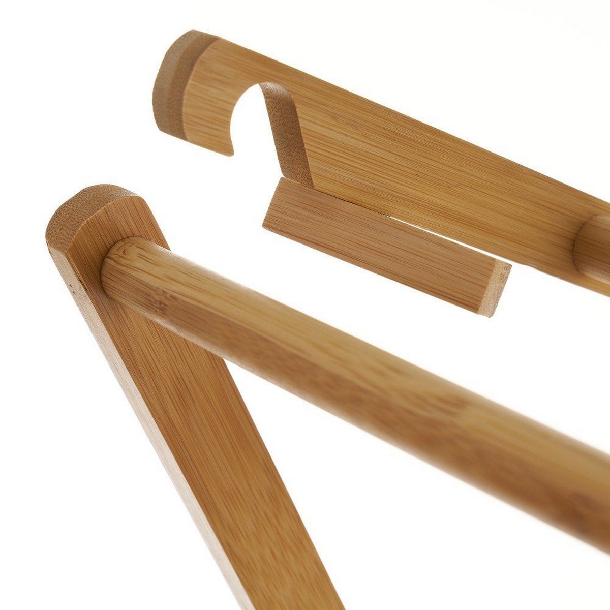 Toallero tendedero plegable de bambú natural de 74x36x105 cm
