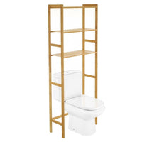 Estantería sobre wc de bambú marrón con 3 baldas 60x25x161 cm