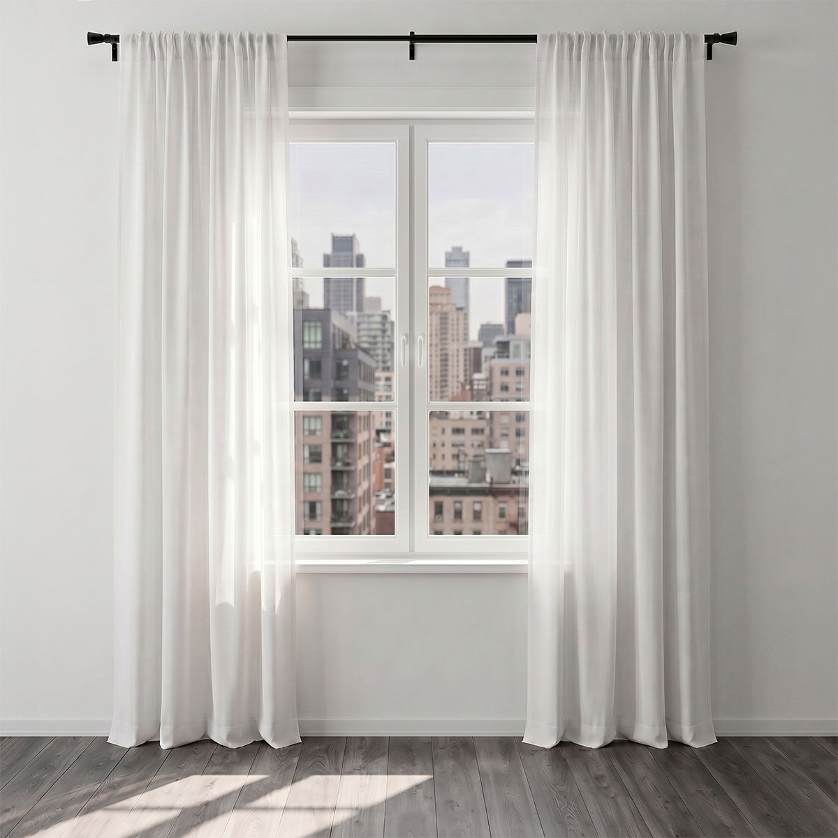 Barra cortina extensible negra de metal de 160 a 300 cm con terminales